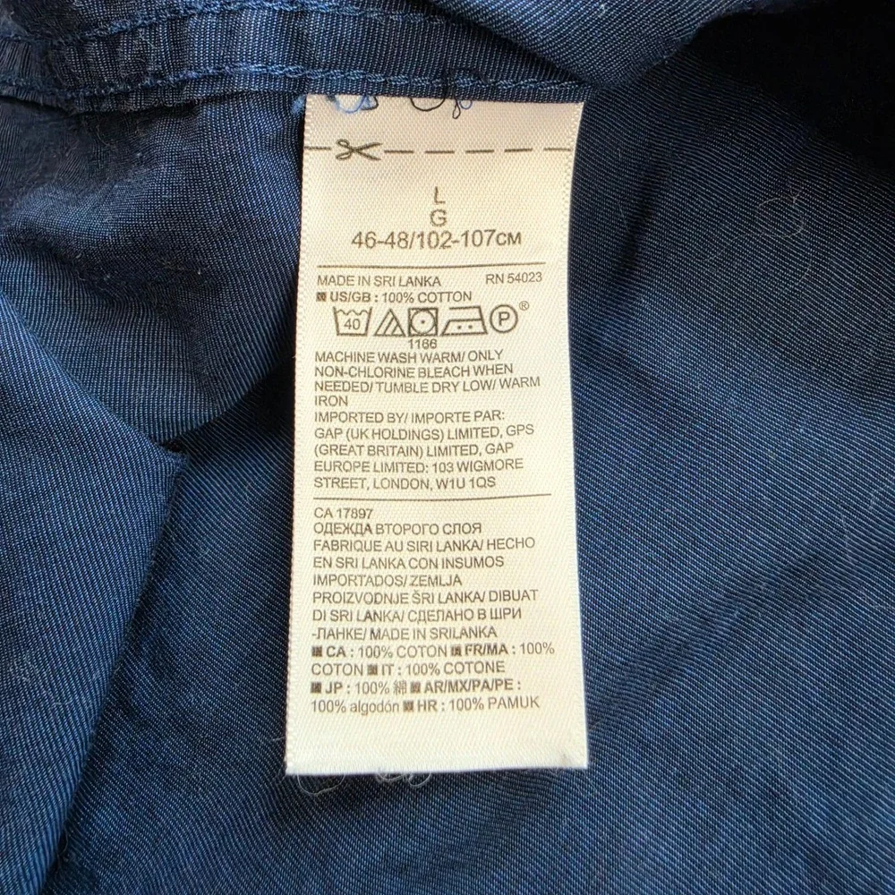 Banana Republic Grant Slim Fit Shirt Mens Large Blue Luxe Stretch Poplin Casual